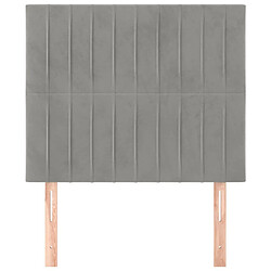 Avis Maison Chic Lot de 2 Têtes de lit design pour chambre - Décoration de lit Gris clair 80x5x78/88 cm Velours -MN60829