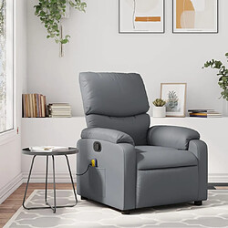 vidaXL Fauteuil de massage inclinable Gris Similicuir