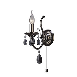 Acheter Luminaire Center Applique murale Luna 1 Ampoule chrome noir/cristal