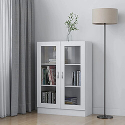 vidaXL Armoire à vitrine Blanc 82,5x30,5x115 cm Bois d'ingénierie