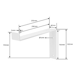 Avis Lot de 4 Supports d'Étagère ML-Design 25x4x14,5 cm, en Métal, Blanc, Style Industriel