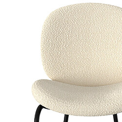 Acheter Rendez Vous Deco Chaise pour îlot central Iris en tissu bouclé beige 63,5 cm (lot de 2)