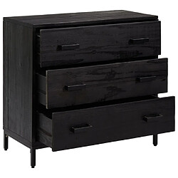 Avis vidaXL Commode Noir 75x35x70 cm Bois de pin massif