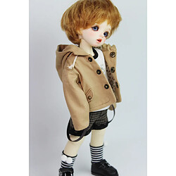 Bouton de poupée mignonne conçu vêtements de manteau à capuchon pour 1/6 bjd sd vêtements kaki