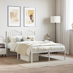 Maison Chic Lit adulte - Cadre de lit métal avec tête de lit pour chambre blanc 120x190 cm -MN84248