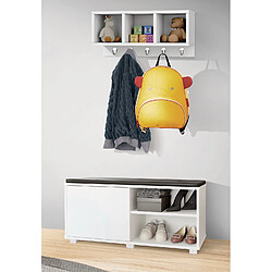 Avis Pegane Etagère murale en bois coloris blanc - longueur 54 x profondeur 21 x hauteur 25 cm