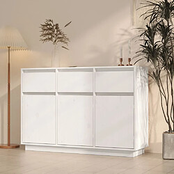 Maison Chic Buffet,Meuble de Rangement,commode pour salon,Cuisine blanc 110x34x75 cm bois massif de pin -MN97802