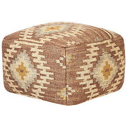 Beliani Pouf en jute 50 x 50 x 30 cm multicolore BEEL 