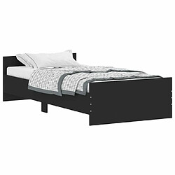 Maison Chic Lit adulte - Lit simple Cadre de lit,Structure du lit Contemporain noir 100x200 cm bois d'ingénierie -MN55744