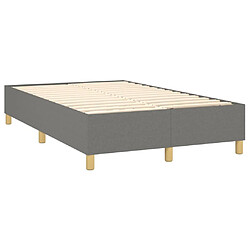 Avis vidaXL Sommier à lattes de lit avec matelas Gris foncé 120x200cm Tissu