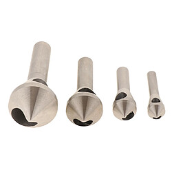 4pcs HSS chanfreins bits outil d'ébavurage outil de coupe du bois naturel foret à ébavurer Jeu de forets d'ébavurage traversant