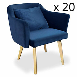 Paris Prix Lot de 20 Fauteuils Design Delante 67cm Bleu