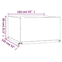 vidaXL Housses de salon de jardin 2 pcs 8 œillets 132x132x80 cm carré pas cher