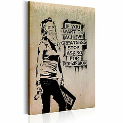 Paris Prix Tableau Imprimé Graffiti Slogan - Banksy 80 x 120 cm 