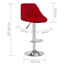 vidaXL Tabouret de bar Rouge bordeaux Velours pas cher