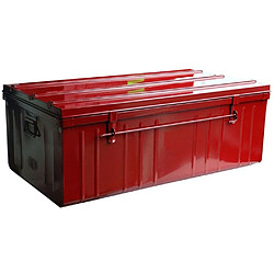 Pierre HENRY Malle de rangement en métal rouge 225 litres. Malle de rangement en métal rouge 225 litres