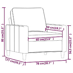 vidaXL Fauteuil Vert foncé 60 cm Velours pas cher