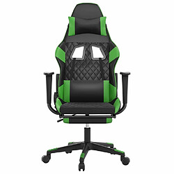 Avis Maison Chic Chaise de jeu, Chaise gaming avec repose-pied, Fauteuil gamer,Chaise de Bureau Noir et vert Similicuir -GKD91108