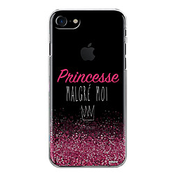 Coque iPhone 7/8 rigide transparente Princesse Malgré Moi Ecriture Tendance et Design Evetane