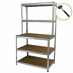 Monstershop Monster Racking Etablis Etagère de Rangement en Acier Galvanisé Etabli de Rangement en Acier Galvanisé Sans Boulons Étagère pour Atelier, Garage, & Entrepôt 100cm x 180cm x 60cm