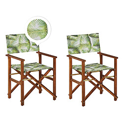 Beliani Lot de 2 chaises Bois Vert clair CINE