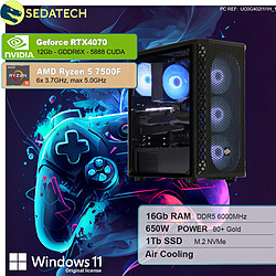 Sedatech PC Gamer • AMD Ryzen 5 7500F • RTX4070 • 16 Go DDR5 • 1To SSD M.2 • Windows 11