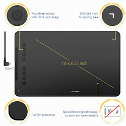 XP-Pen XPPen Tablette Graphique Deco01 10 x 6.25 Pouces Sensibilité 8192 avec 8 Raccourcis Stylet Passif sans Batterie