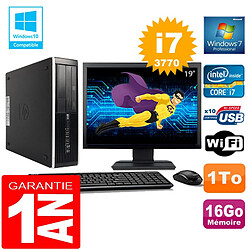 PC HP Compaq 8300 SFF Core I7-3770 Ram 16Go Disque 1 To Wifi W7 Ecran 19" - Occasion