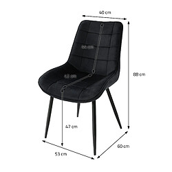 Acheter ML-Design Lot de 4 chaises salle à manger cuisine noir en velours pieds acier noir 120 kg