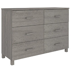 Maison Chic Buffet,Meuble de Rangement,commode pour salon,Cuisine HAMAR Gris clair 113x40x80 cm Bois massif de pin -MN90118