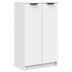 vidaXL Armoire à chaussures Blanc 59x35x100 cm Bois d'ingénierie