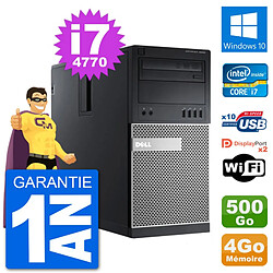 PC Tour Dell 9020 Intel Core i7-4770 RAM 4Go Disque Dur 500Go Windows 10 Wifi - Occasion