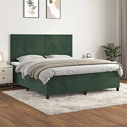 vidaXL Sommier à lattes de lit et matelas Vert foncé 160x200cm Velours 