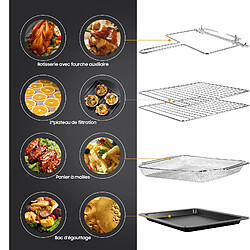 Avis Friteuse à air chaud, iceagle, AFO-1502D, 15L, 6 en 1, 13 programmes, 1800W, Airfryer XXL, Affichage LED, Sécheur à air chaud & Four & Grill & Déshydrateur de fruits & Grille-pain & Micro-ondes