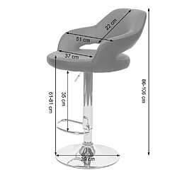 Mendler 2x tabouret de bar HWC-F16, chaise de comptoir avec dossier, rotatif, similicuir ~ noir/blanc