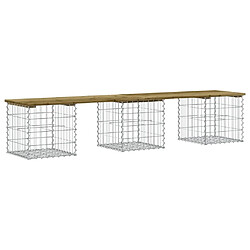 Maison Chic Banc de jardin | Banquette de jardin | Chaise Relax design gabion 203x44x42 cm bois de pin imprégné -MN65592