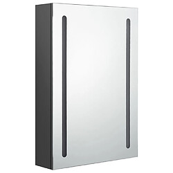 Helloshop26 Armoire de salle de bain à miroir led 50 x 13 x 70 cm MDF gris 02_0006596 