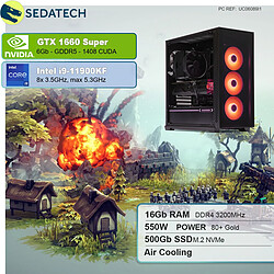 Sedatech PC Gaming • Intel i9-11900KF • GTX1660 Super • 16 Go RAM • 500Go SSD M.2 • sans OS