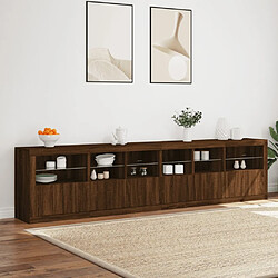 Avis vidaXL Buffet avec lumières LED chêne marron 283x37x67 cm