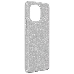 Avizar Coque Xiaomi Mi 11 5G Paillette Amovible Silicone Semi-rigide argent 