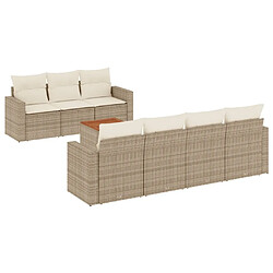 Maison Chic Salon de jardin avec coussins 8 pcs | Ensemble de Table et chaises | Mobilier d'Extérieur beige résine tressée -GKD34206