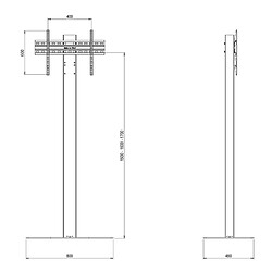 Acheter Kimex Support vitrine pour écran TV 32''-65'' - A poser - Vesa 400x600 max