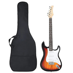 vidaXL Guitare électrique de débutants et sac marron et blanc 4/4 39" 