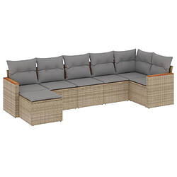 vidaXL Salon de jardin avec coussins 7 pcs beige résine tressée