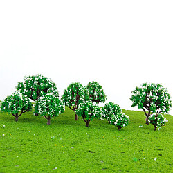 Modèle Arbre,Railroad Scenery,arbres de modèle avec la fleur blanche Lot de 10pcs Arbre Modèle avec Fleur Blanche Chemin de Fer Paysages Diorama 5 Tailles Echelles