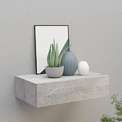 vidaXL Étagère à tiroir murale Gris béton 40x23,5x10 cm MDF