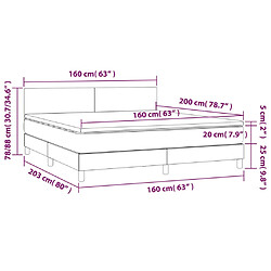 Acheter vidaXL Sommier à lattes de lit matelas et LED Marron foncé 160x200 cm