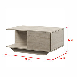 Avis Selsey Table basse - ACMENA - 90x60 cm - chêne sonoma - style scandinave