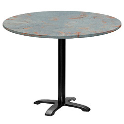 Restootab Table ronde Ø110cm - modèle Bazila gris rouille