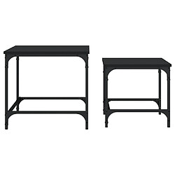 Maison Chic Lot de 2 Tables basses gigognes pour salon | Table à café noir bois d'ingénierie -GKD43726 pas cher